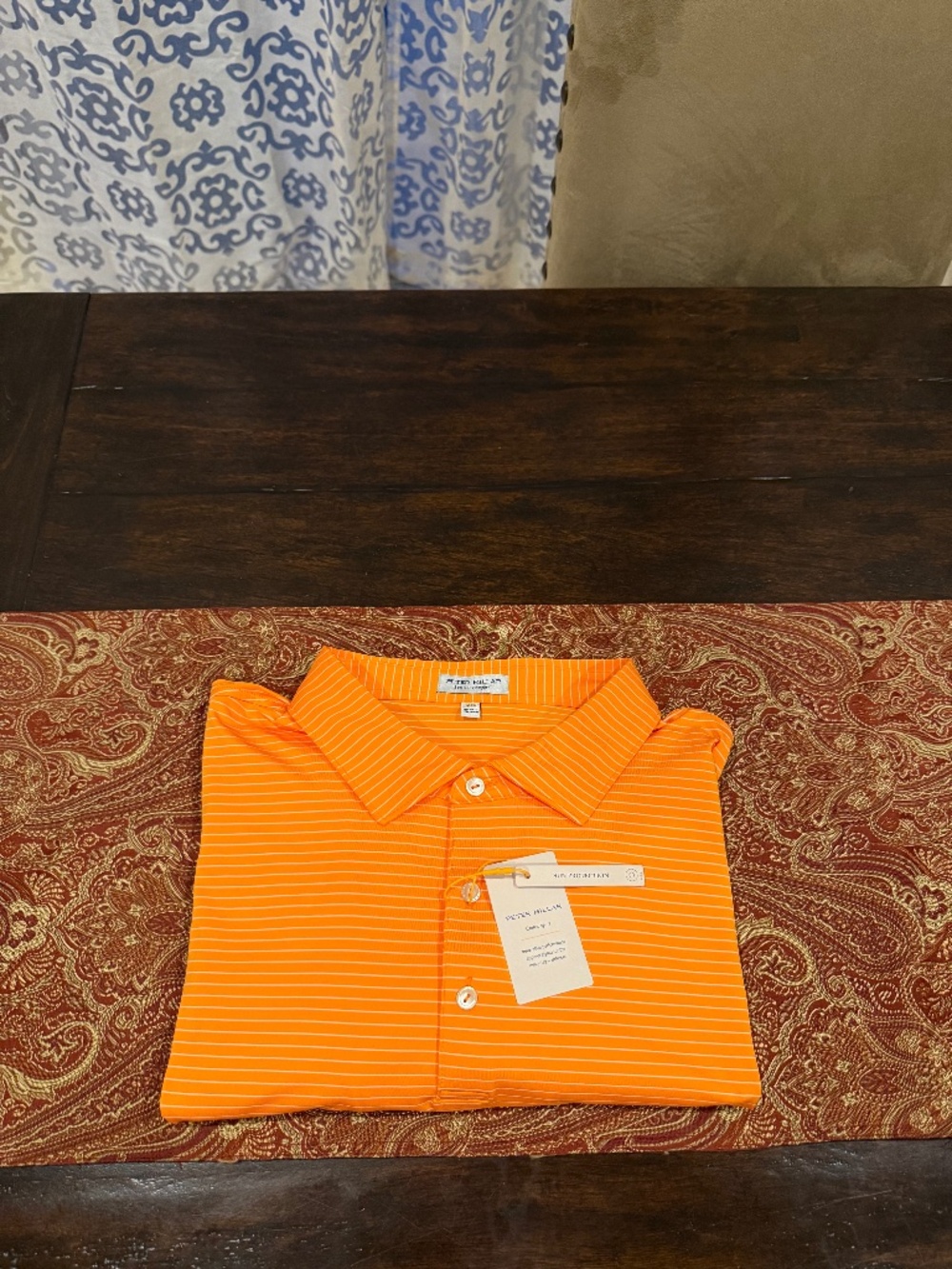 Peter Millar Men's 3XL Orange 1 Striped Performance Jersey Polo MSRP $140